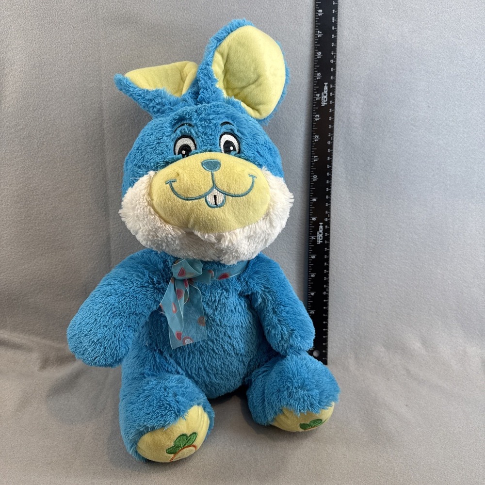 Rare NEN Bright Blue Easter Bunny Rabbit‎ 12" Plush Stuffed Toy National Network